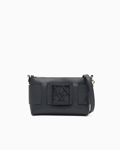 Shoulder bag with embossed logo for woman