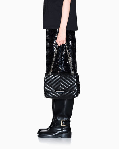 Crossbody bag quilted compact for woman