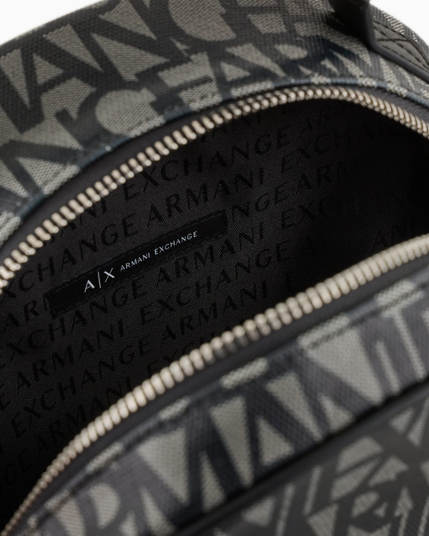 Backpack with contrasting allover logo