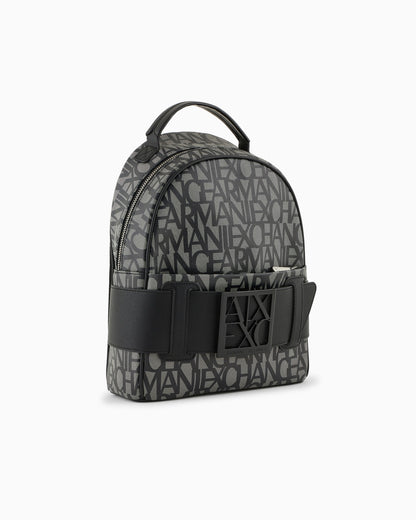 Backpack with contrasting allover logo