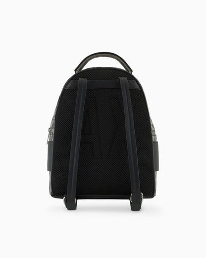 Backpack with contrasting allover logo