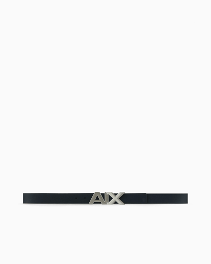 Plate belt in split leather with transfer coating