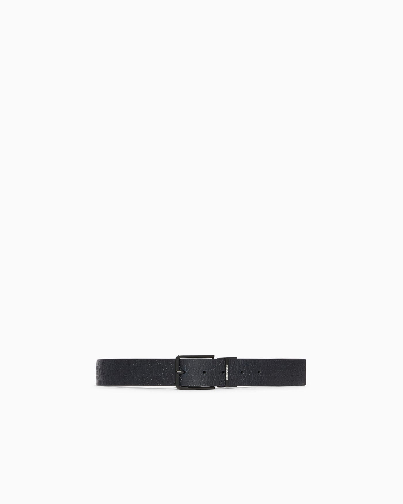 Smooth leather belt with square buckle