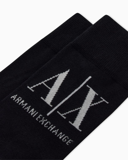 Logo socks ribbed cotton blend for man