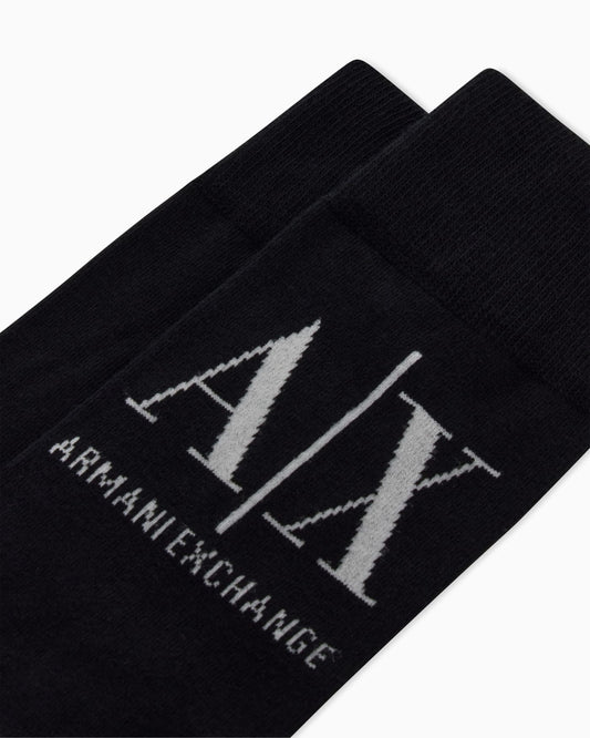 Logo socks ribbed cotton blend for man