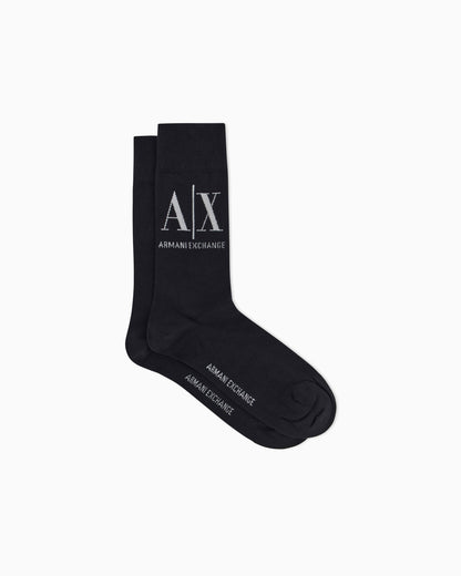 Logo socks ribbed cotton blend for man