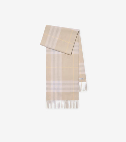 Check Cashmere Scarf in Bow pink