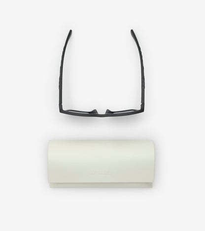 Textured Check Square Sunglasses in Black