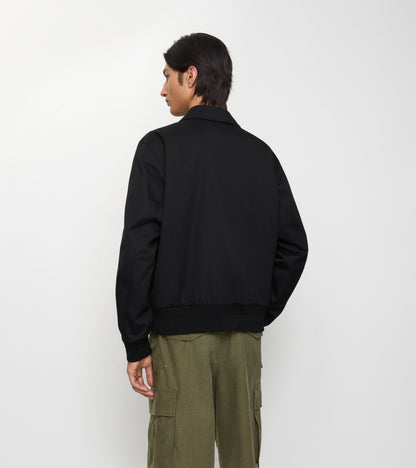 Gabardine Harrington Jacket in Black