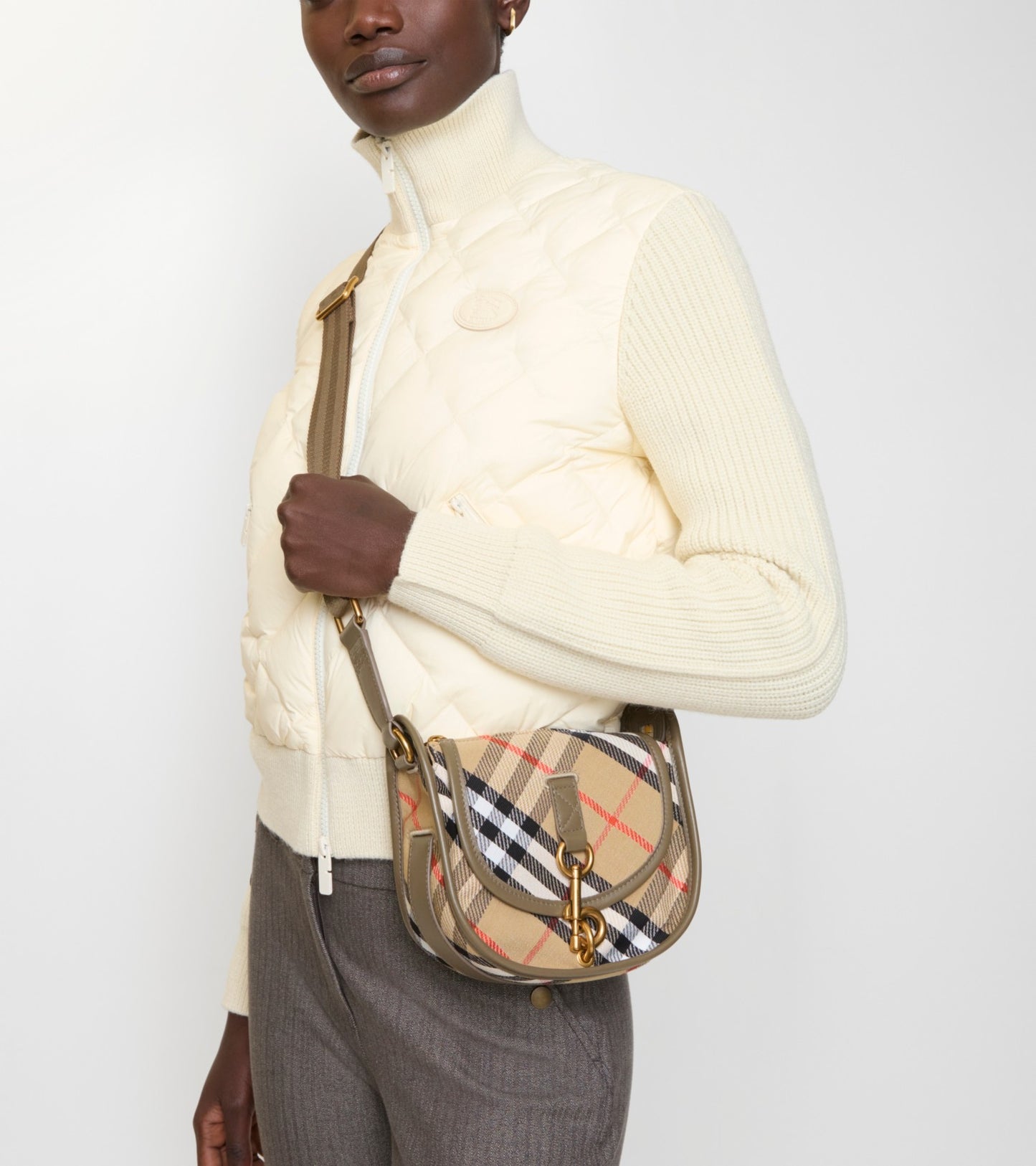 Mini B Clip Messenger Bag in Sand beige