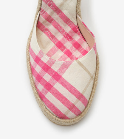 Check Mews Espadrille Pumps in Aubergine purple