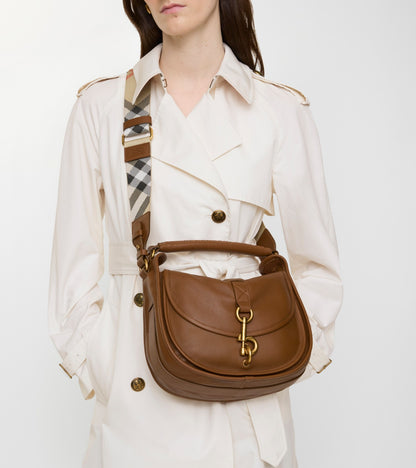 Small B Clip Messenger Bag in Hazel brown