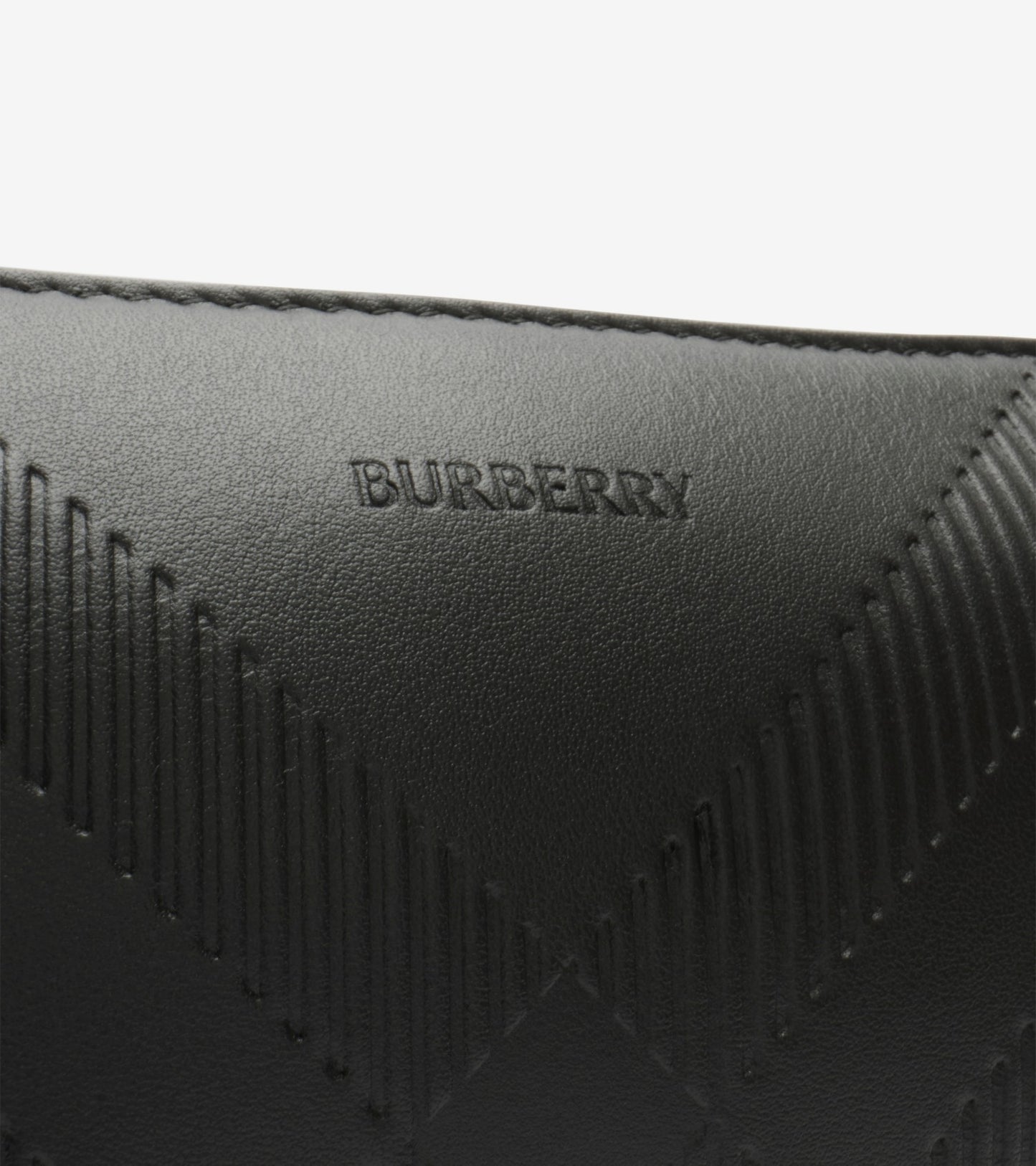 Embossed Check Crossbody Bag in Black
