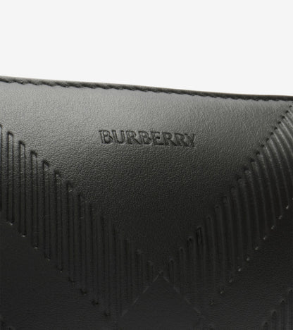 Embossed Check Crossbody Bag in Black