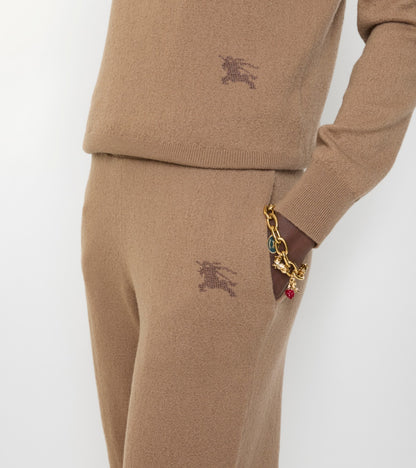 Wool Blend Track Pants in Camel