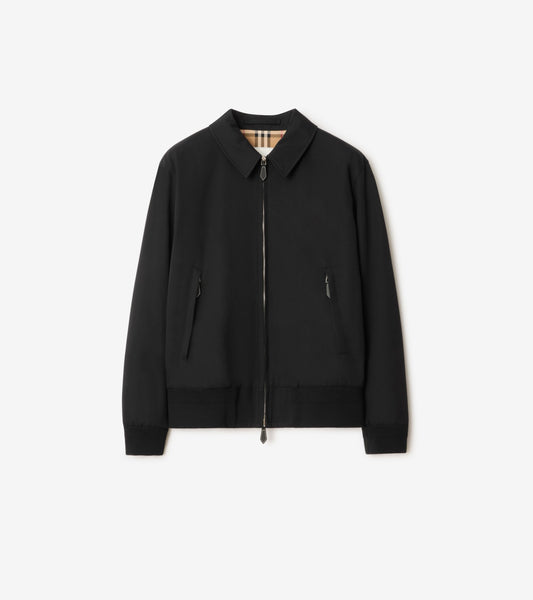 Gabardine Harrington Jacket in Black