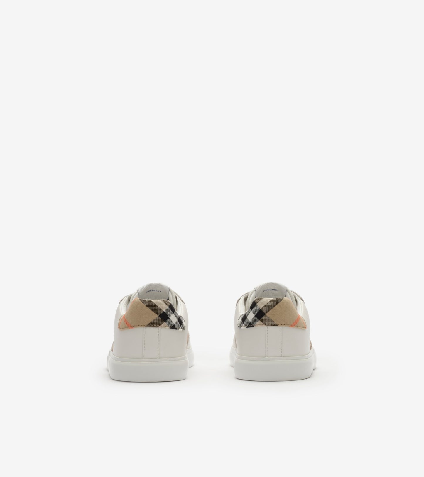 Check and Leather Sneakers in Sand beige - Children