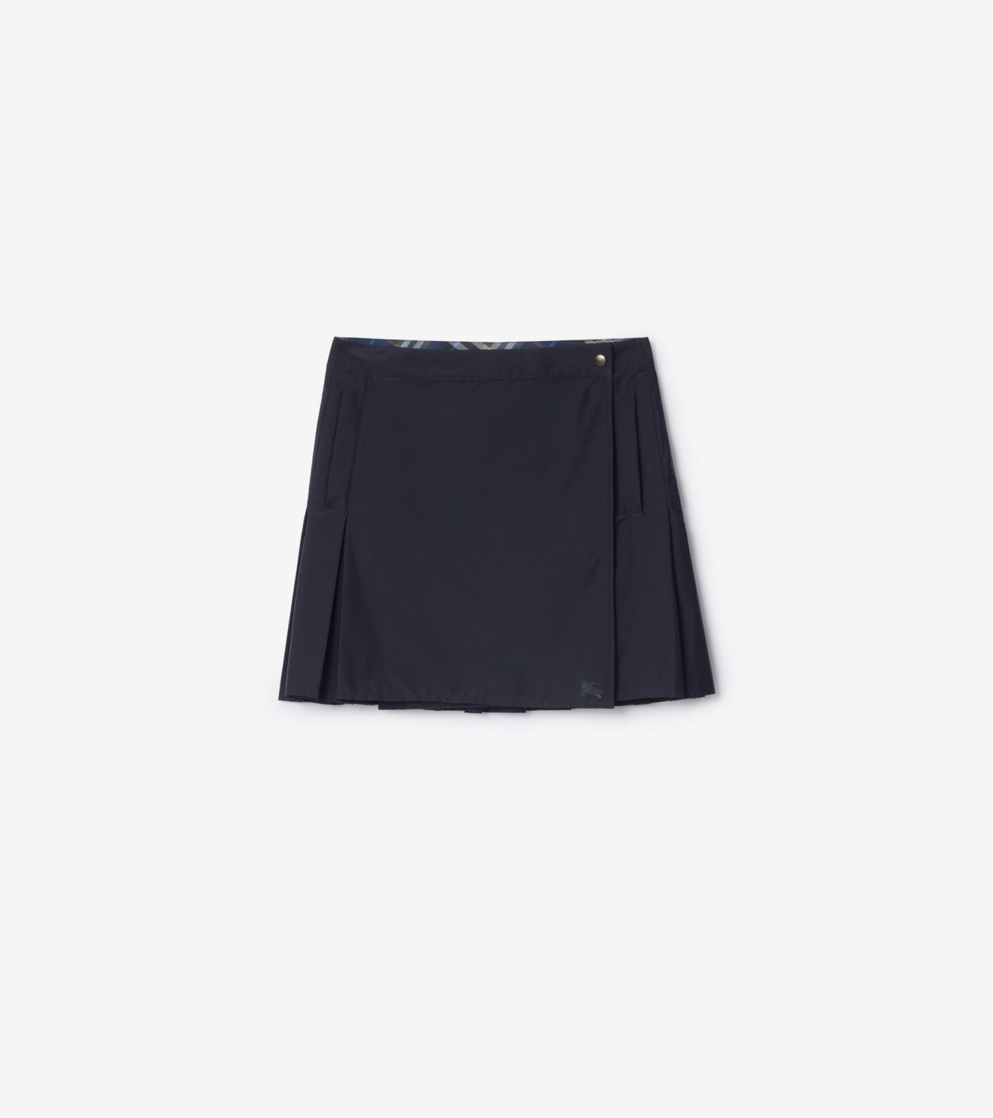 Pleated Stretch Nylon Mini Skirt in Begonia pink