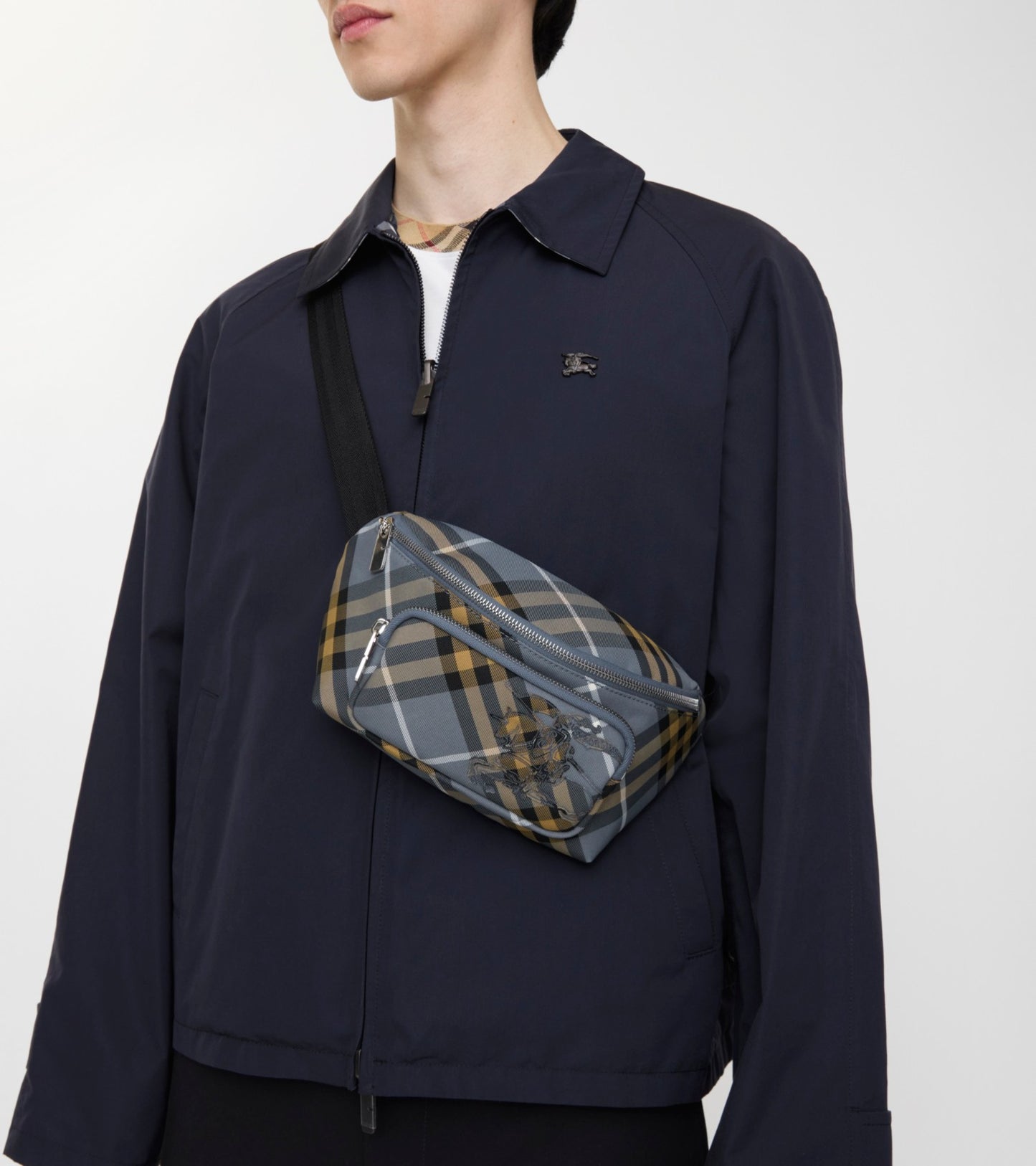 Small Check Belt Bag in Wave blue