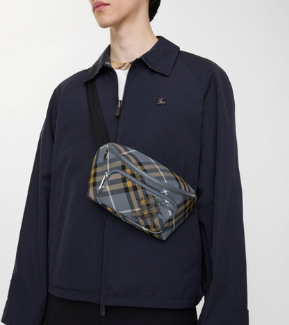 Small Check Belt Bag in Wave blue