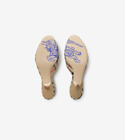 Check Mews Low Sandals in Sand beige