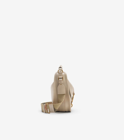 Small B Clip Messenger Bag in Mushroom beige