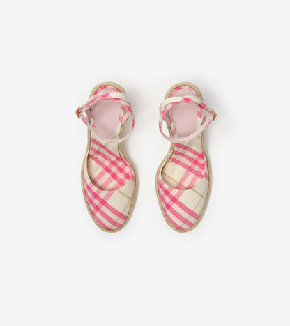 Check Mews Espadrille Pumps in Aubergine purple