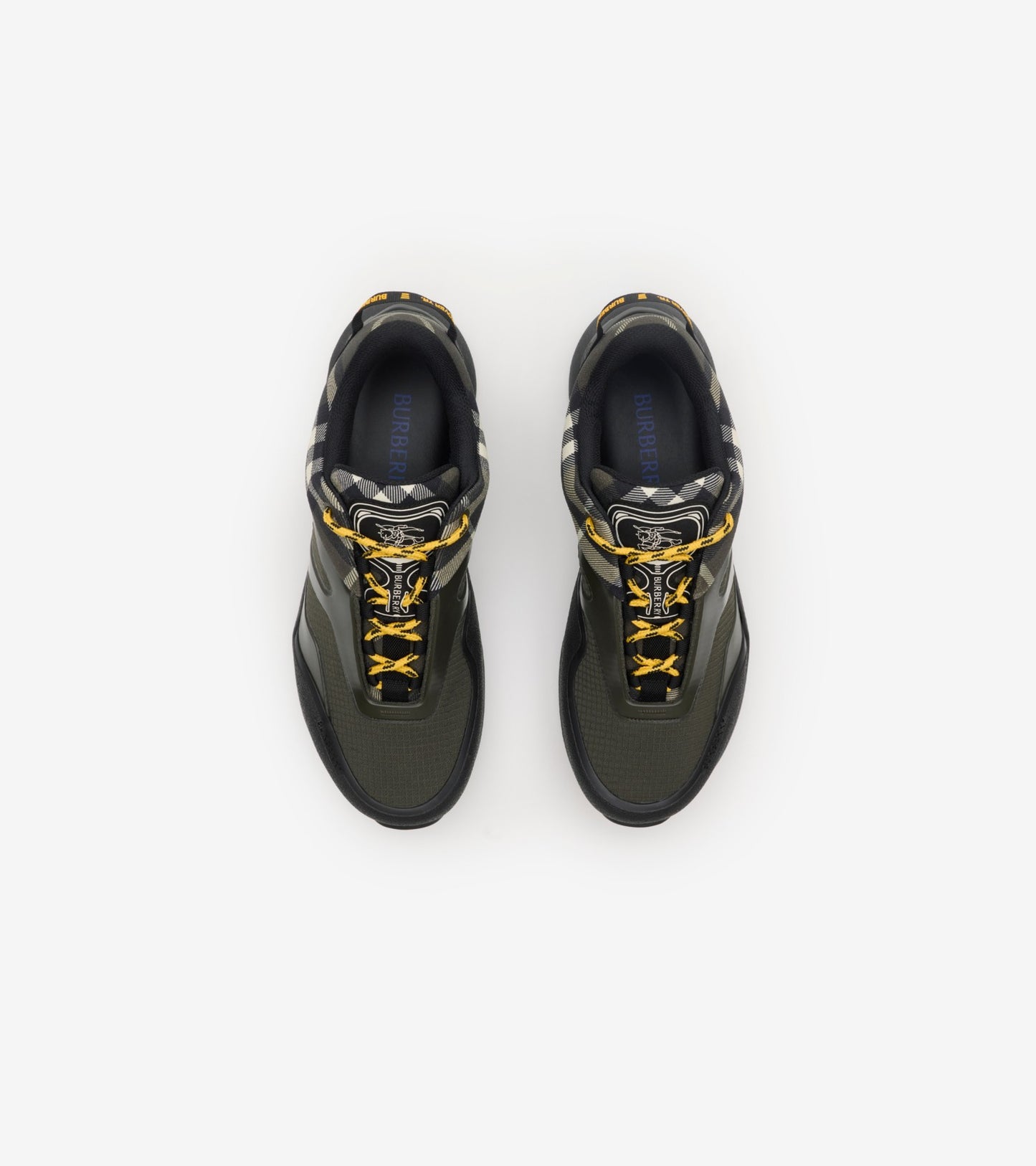 Check and Mesh Discover Sneakers in Thicket green