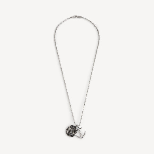 Anchor crest charms necklace