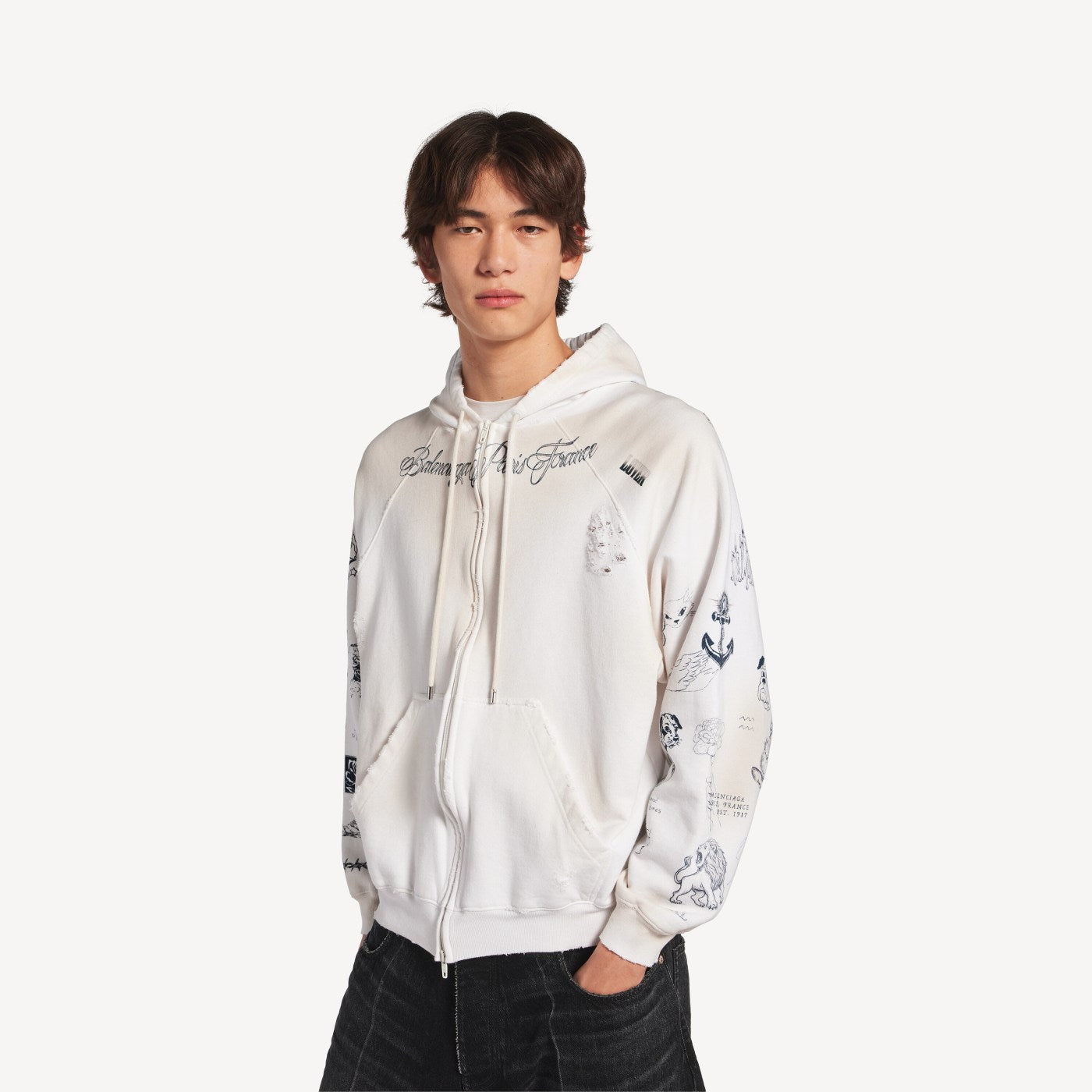Classic ink zip-up hoodie