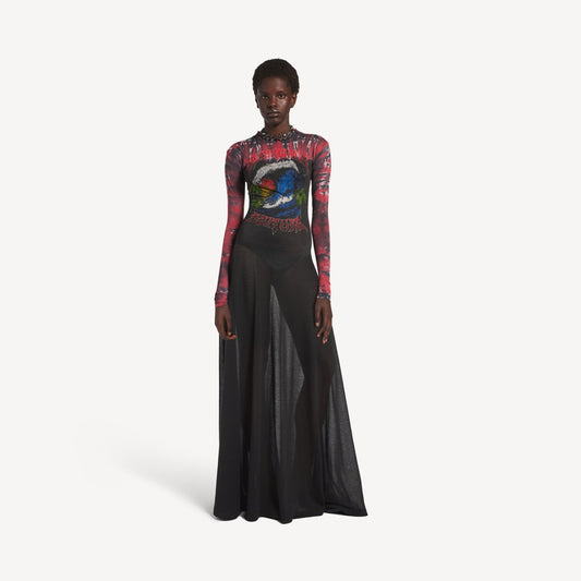 Extreme tie dye long sleeve dress