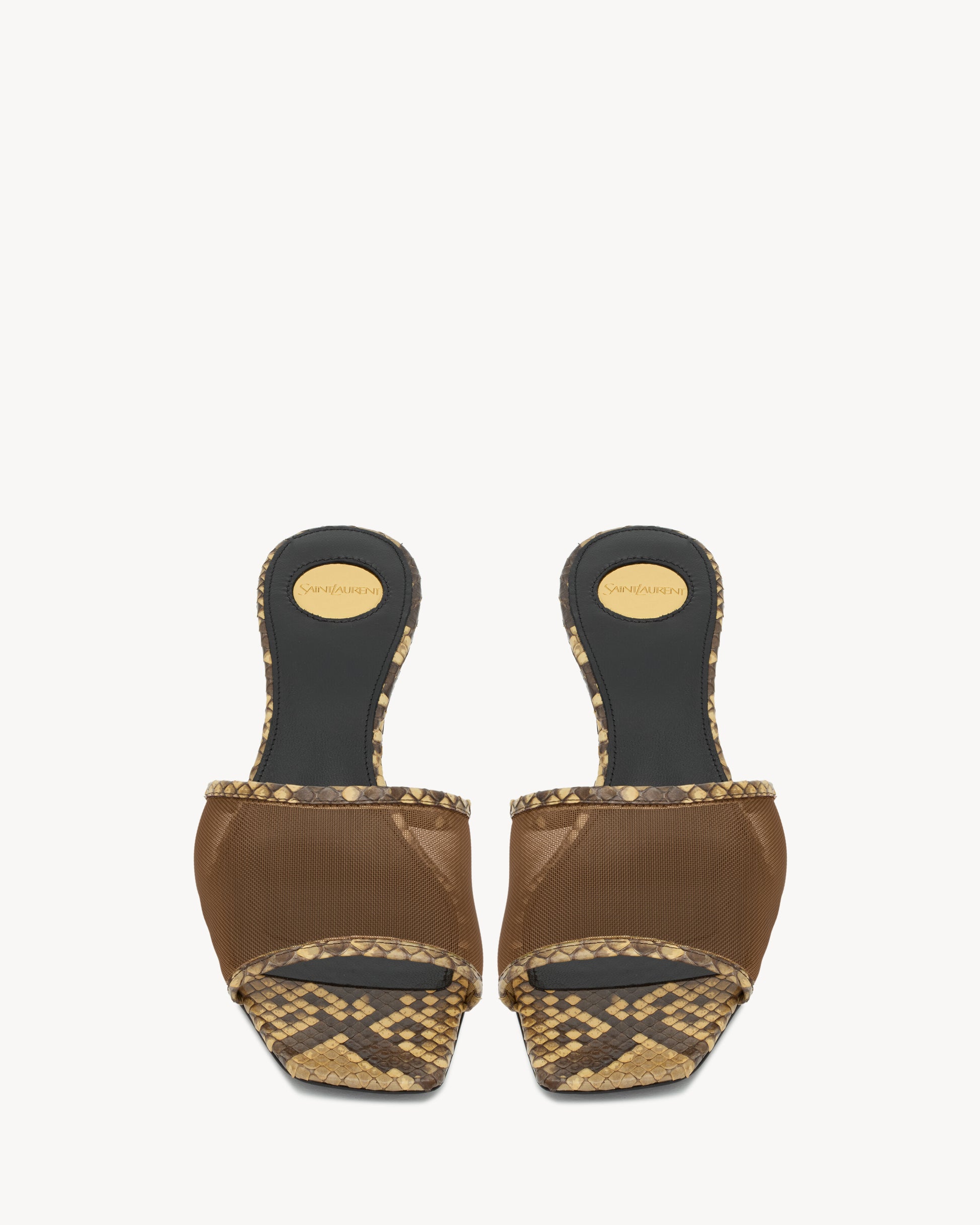 SIP mule sandals in mesh and python