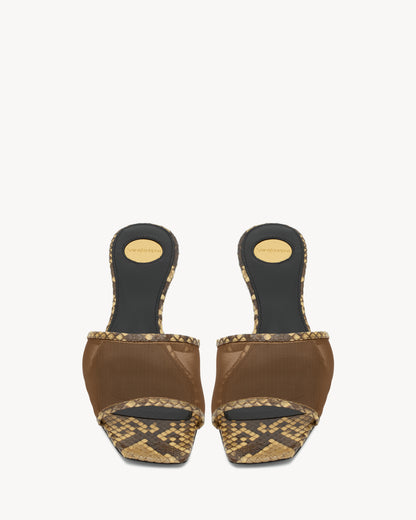 SIP mule sandals in mesh and python
