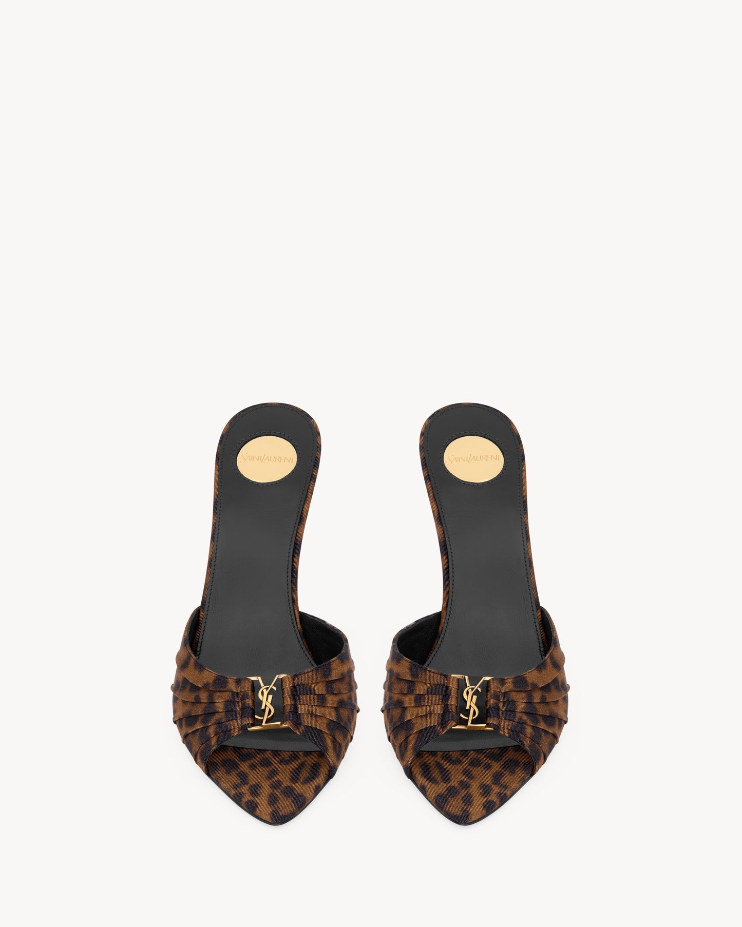 BABYLONE mules in leopard grosgrain