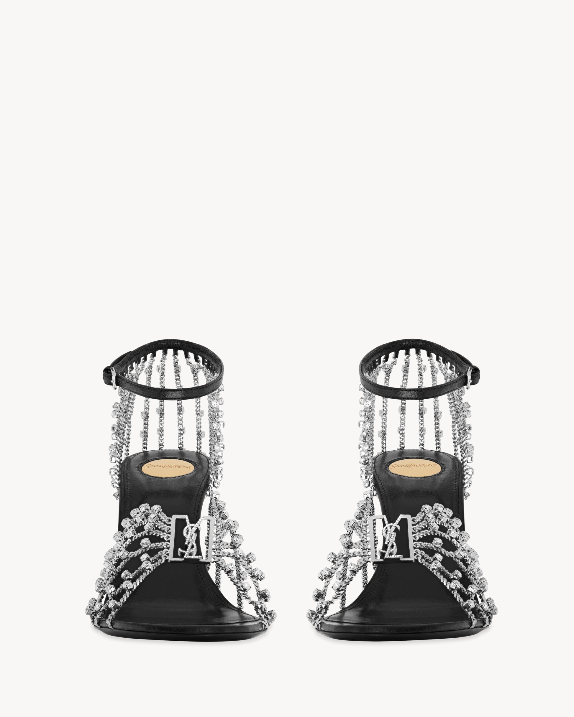 BABYLONE sandals in smooth leather and crystals