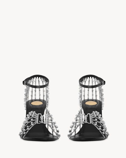 BABYLONE sandals in smooth leather and crystals