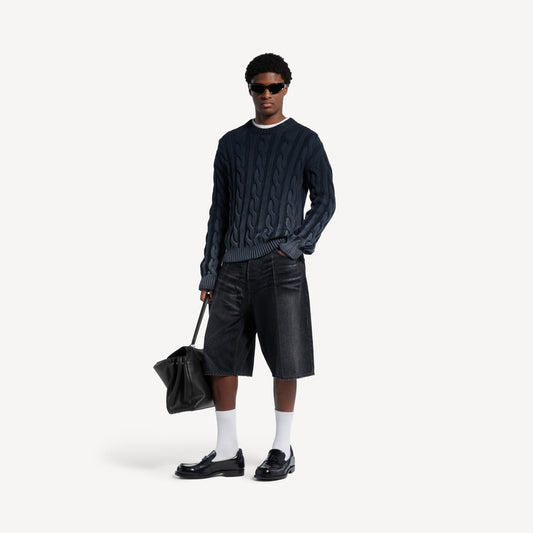 Denim stay press shorts