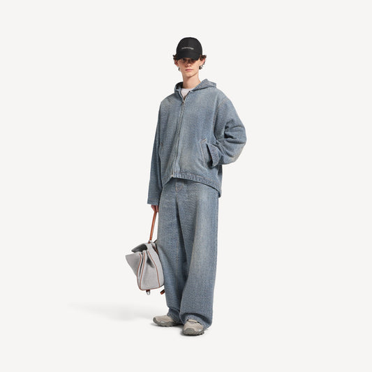 Denim stitch baggy jeans
