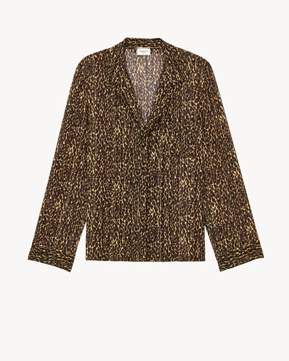 pajama blouse in lurex stripe silk georgette