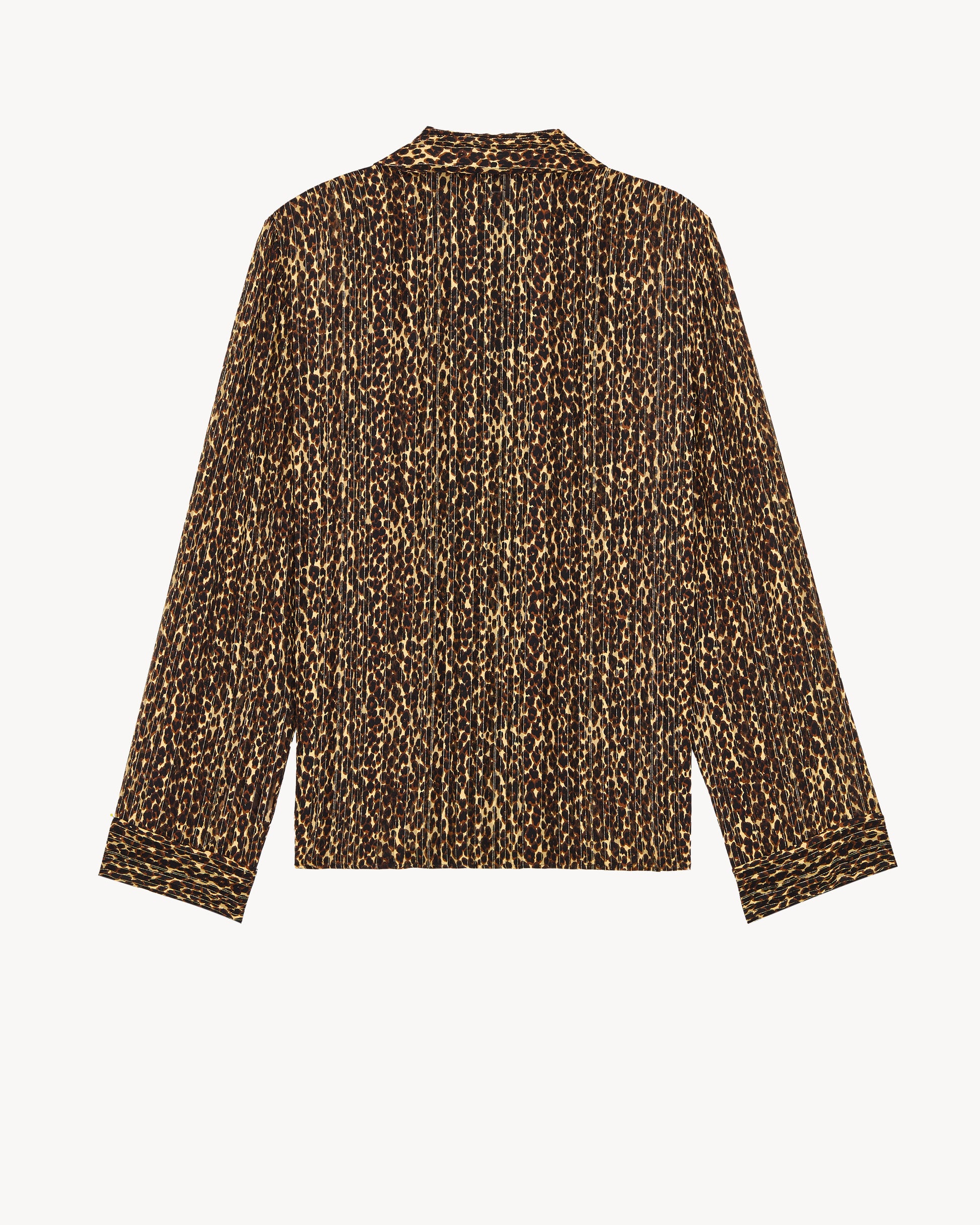 pajama blouse in lurex stripe silk georgette