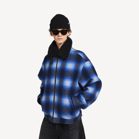Flannel bomber jacket