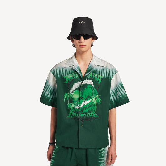 Extreme tie dye bowling short sleeve shirt