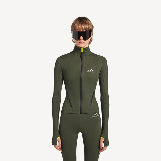 Techwear fitted zip-up top