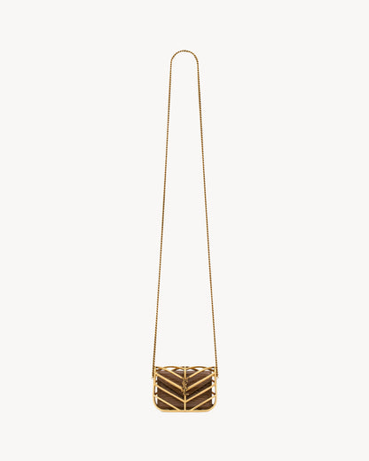 LOULOU micro minaudière in metal and lizard