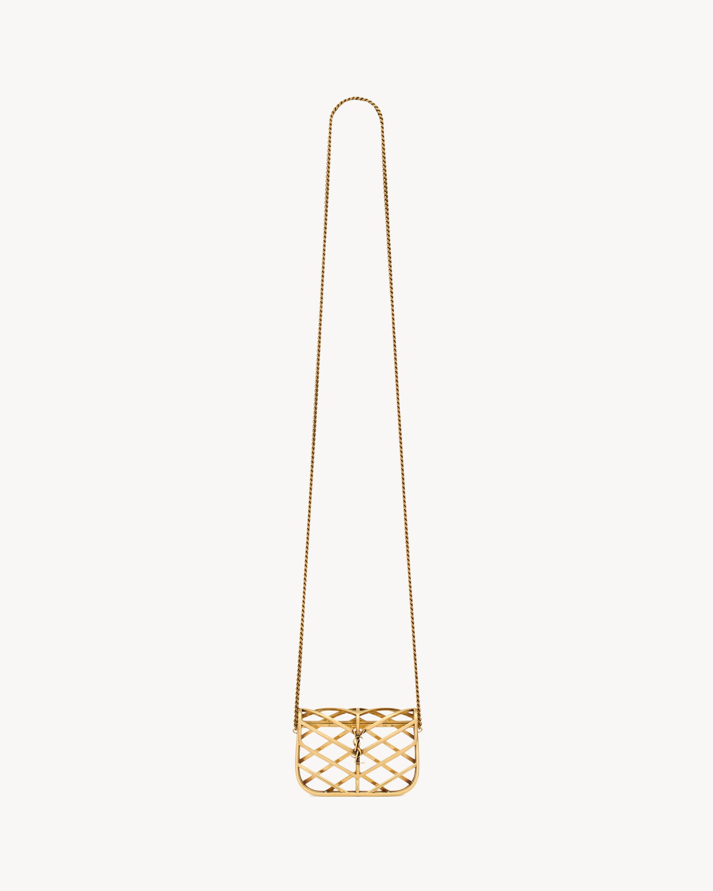 LOULOU micro minaudière in metal and lizard