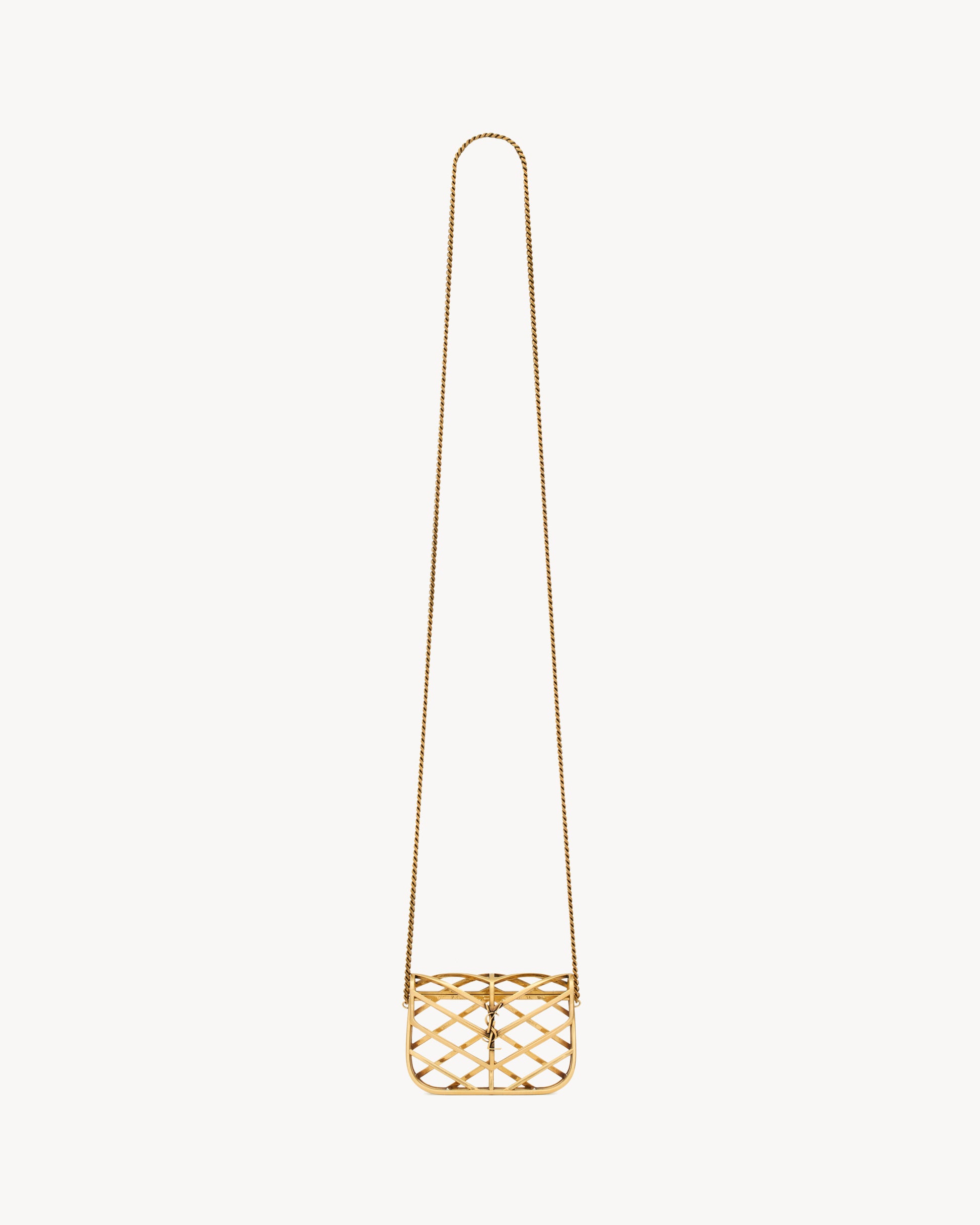 LOULOU micro minaudière in metal and lizard