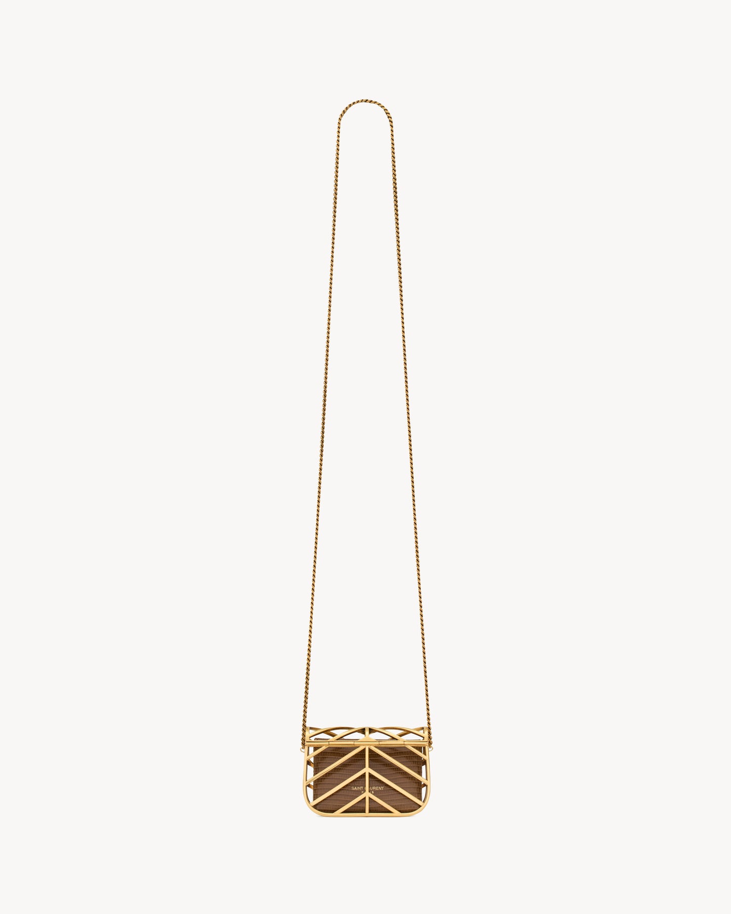 LOULOU micro minaudière in metal and lizard
