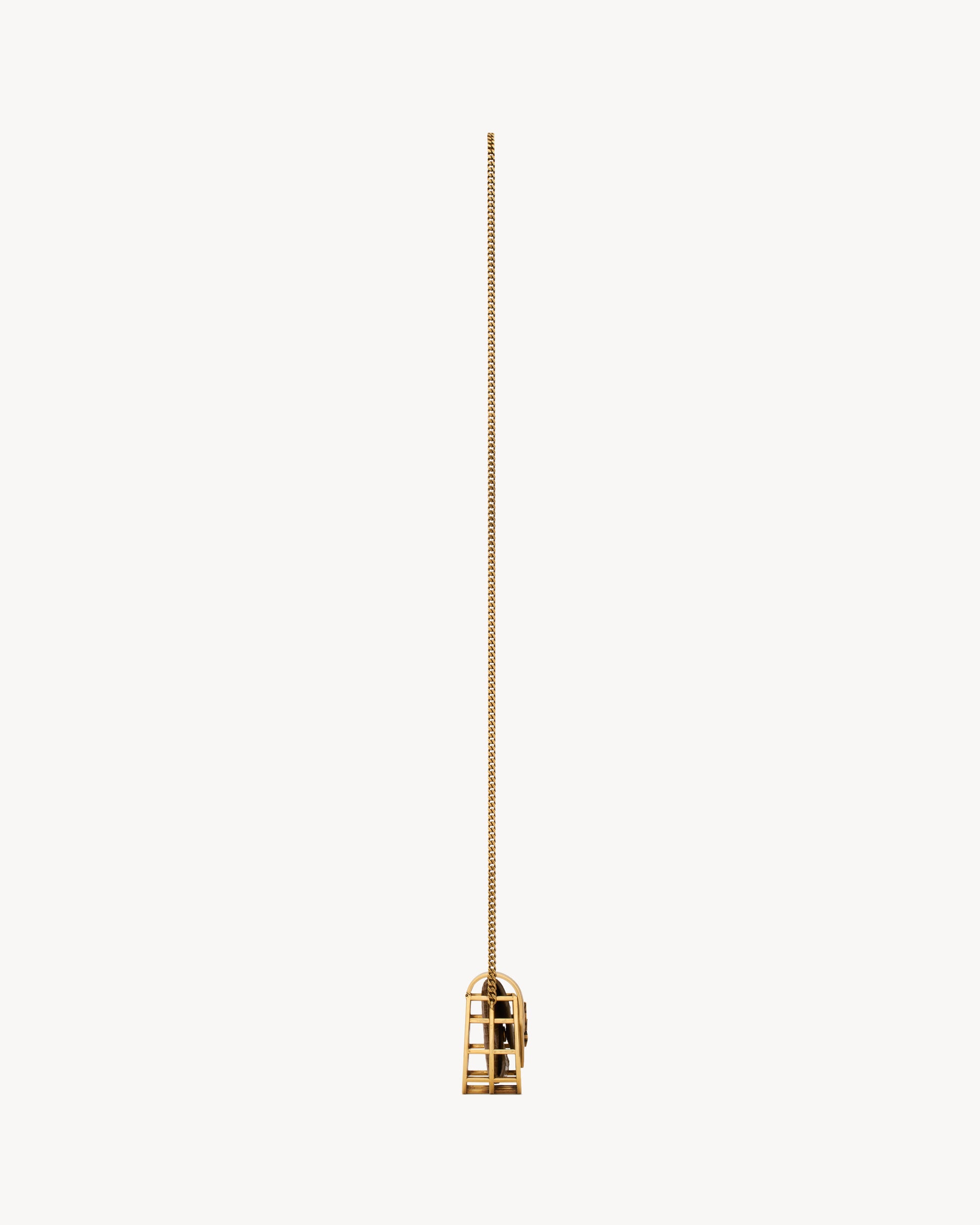 LOULOU micro minaudière in metal and lizard