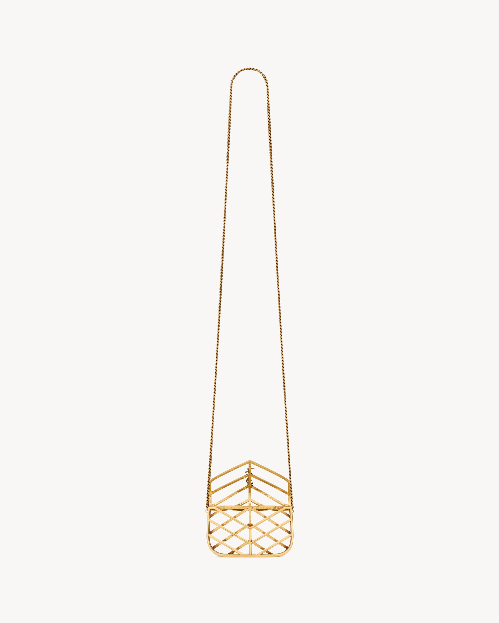 LOULOU micro minaudière in metal and lizard