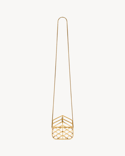 LOULOU micro minaudière in metal and lizard